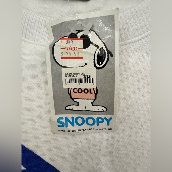 Rare NWT Vintage 90’s Peanuts Snoopy WoodStock Crewneck Cartoon Sweatshirt L - Picture 6 of 9